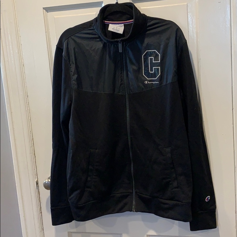 Men’s Black Champion ‘Phys Ed Warm-Up’ Jacket Sz L